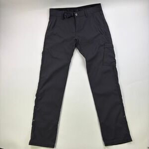 Prana Zion Straight Fit Pants Mens 31x32 Charcoal Gray Cargo Hiking Outdoor